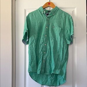 Tommy Hilfiger Mint Green Short-Sleeve Button-Down Shirt